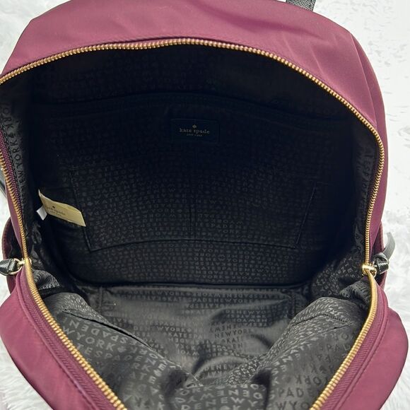 Kate Spade Large Nylon Laptop Backpack In Burgundy - Picture 9 of 14